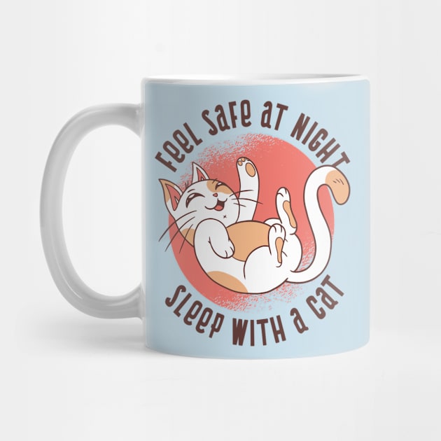 feel safe at night sleep with a cat by H K F